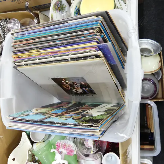 BOX LOT ASST. RECORDS; DIRE STRAITS, MOODY BLUES, ELTON ETC