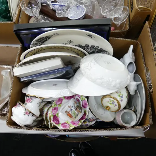 BOX LOT ASST. CHINA; ROYAL ALBERT ETC
