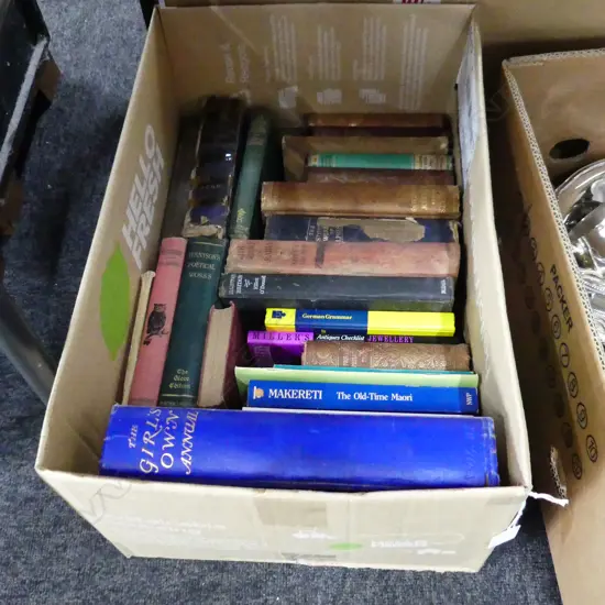 BOX LOT VINTAGE BOOKS; SOME MAORI INTEREST