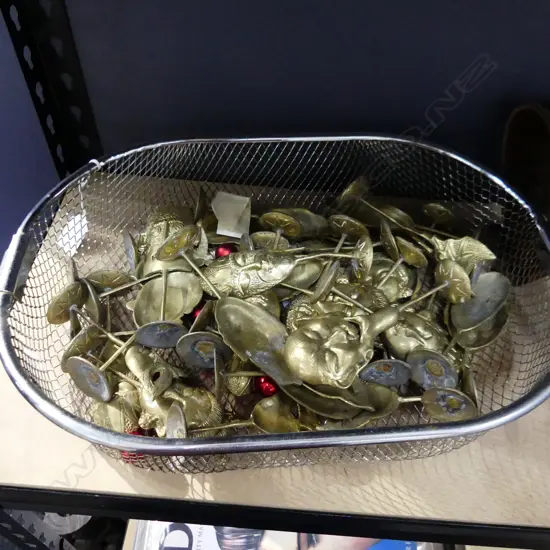 BOX LOT ASST. BRASS MASKS H.150mm