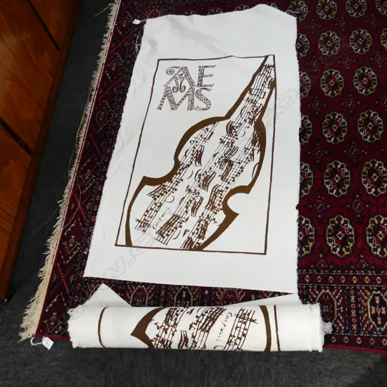 LENGTH OF FABRIC; AUCKLAND EARLY MUSIC SOCIETY DESIGN BY FRANK CARPAY 