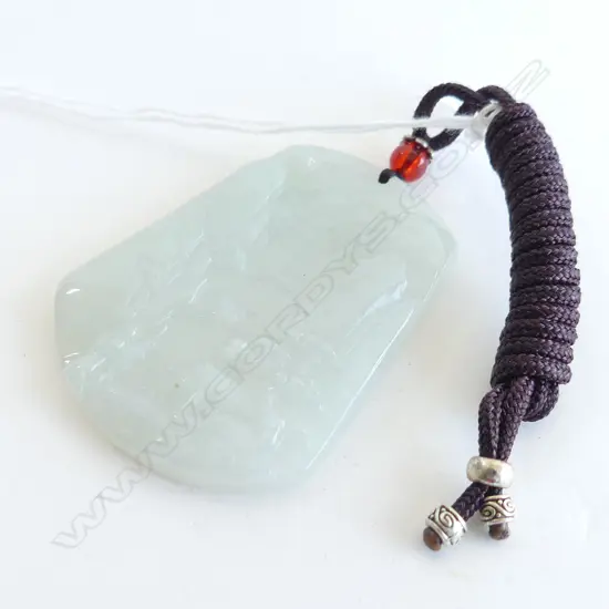 CHINESE JADE PENDANT H.55mm w. CERTIFICATE & BOX
