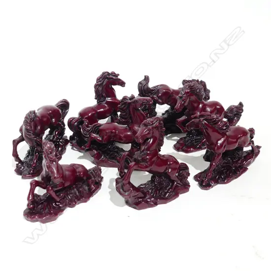 8 ASST ORIENTAL RESIN HORSES