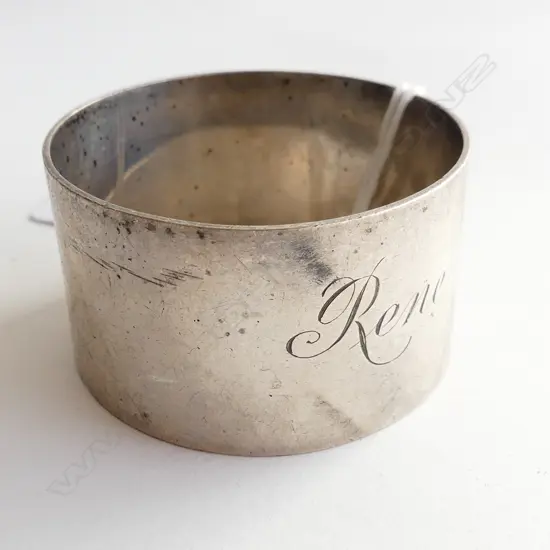 NZ INTEREST STG SILVER NAPKING RING. MAKER CYRIL K WHALE DUNEDIN. 