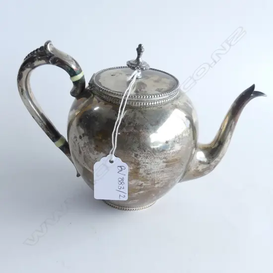 19thC DUTCH SILVER BACHELORS TEAPOT PROBABLY KEMPER & ZOON 313 GRAMS