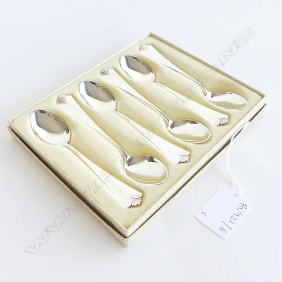 SET OF 6 820 SILVER TEASPOONS BY DAVID ANDERSEN, BOXED 65 GRAMS