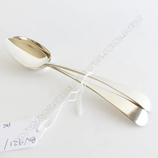 PR GEORGIAN STG SILVER DESSERT SPOONS, NEWCASTLE  57 GRAMS