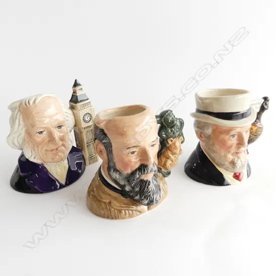 3 ROYAL DOULTON TOBY JUGS; JOHN DOULTON, SIR HENRY DOULTON, GEORGE TINWORTH H.115mm