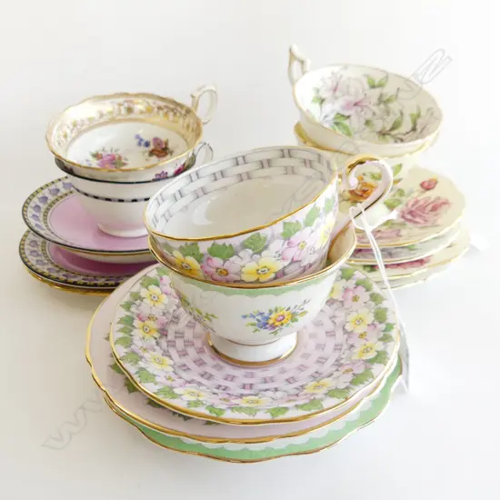6 BEAUTIFUL ASST TRIOS INCL SHELLEY, HAMMERSLEY, AYNSLEY & ROYAL ALBERT 'PRUDENCE' 