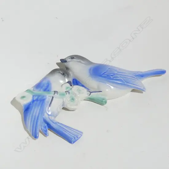 POOLE TWIN BLUE BIRD WALL PLAQUE L. 170MM