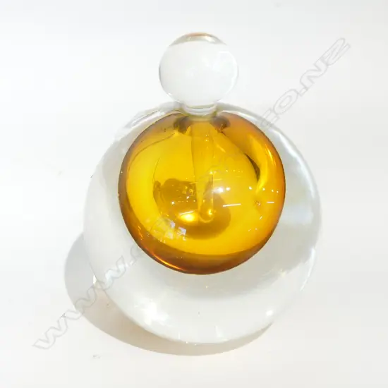 SIGNED ART GLASS PERFUME BOTTLE H.105mm M. NASH?