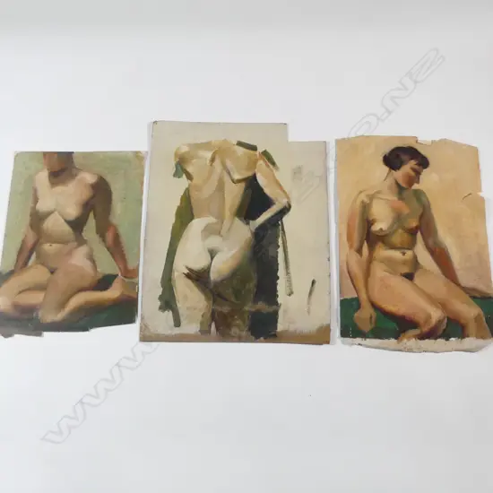 Arthur J. Inglis - Attributed (1904-1995) Three nude studies oil on paper