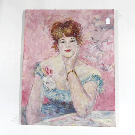 OIL PAINTING PORTRAIT OF YOUNG WOMAN UNFRAMED 720 X 570mm