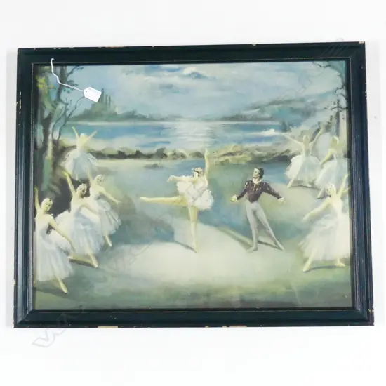 LGE RETRO BALLET PRINT - SWAN LAKE BY CARLOTTA EDWARDS 510x660mm