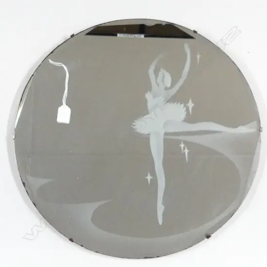 RETRO ETCHED BALLERINA MIRROR 510mm dia