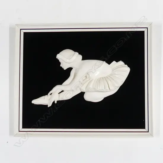RETRO PLASTER BALLERINA ON BLACK VELVET, FRAMED 345x435mm