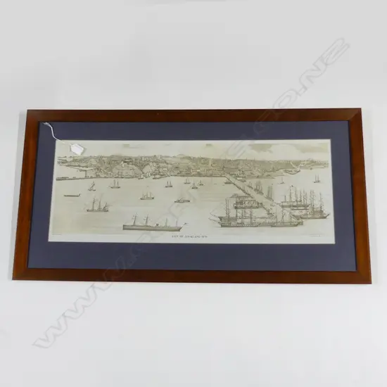 'CITY OF AUCKLAND 1876' PRINT 300x805mm