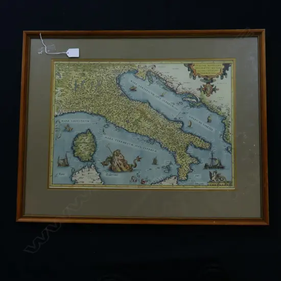VINTAGE PRINT - MAP OF ITALY 355x510mm