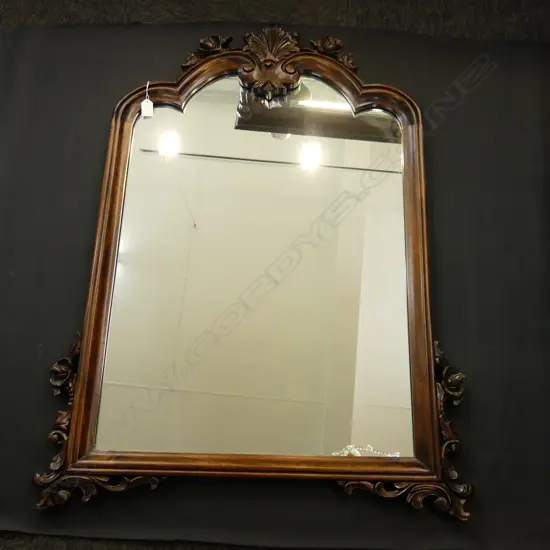 ORNATE CARVED WOODEN FRAMED WALL MIRROR 660 X 1060MM