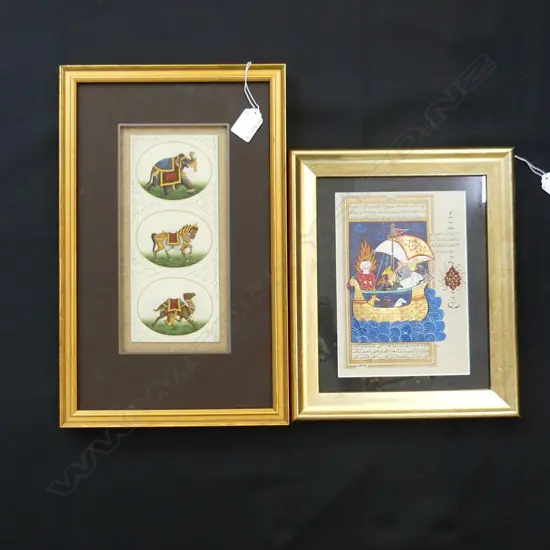 2 ETHNIC STYLE FRAMED PRINTS (100 X 230MM & 145 X 200MM)