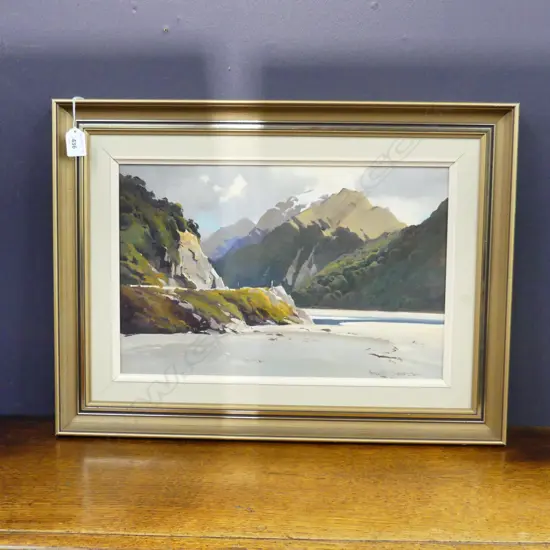 BRENT TROLLE 'CLARKS BLUFF HAAST PASS w. MT MCFARLANE' OIL 280x435mm