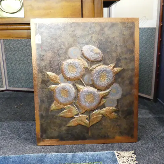 RONALD DENNIS 'ECHO OF SUMMER' BEATEN COPPER PANEL 545x450mm