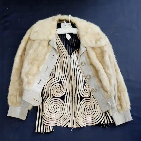 2 VINTAGE JACKETS;  FUR & RIBBON
