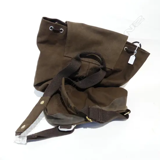 LG CANVAS & LEATHER BACK PACK, AS NEW 