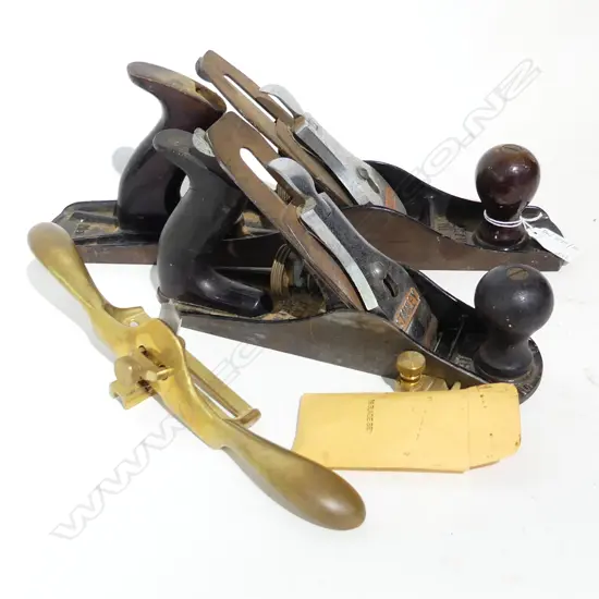 2 STANLEY PLANE TOOLS L.350mm + LIE NIELSEN BRONZE BEADING TOOL (boxed)