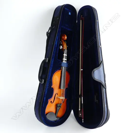 SMALL CASED VIOLIN 