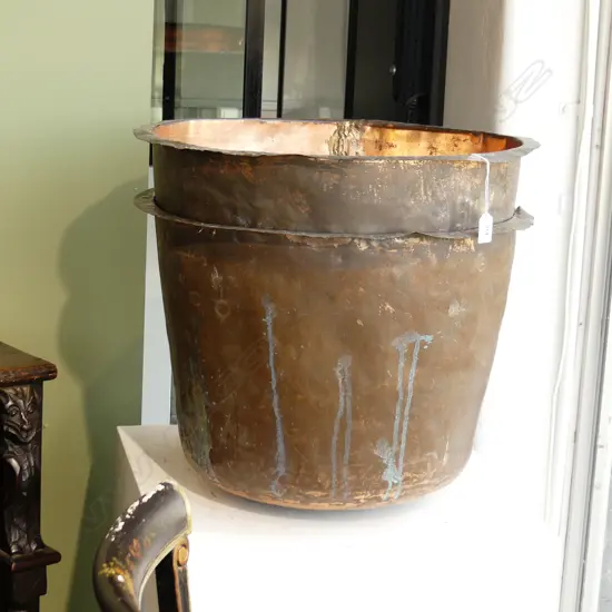 2 LARGE COPPER LAUNDRY TUBS 520mm dia