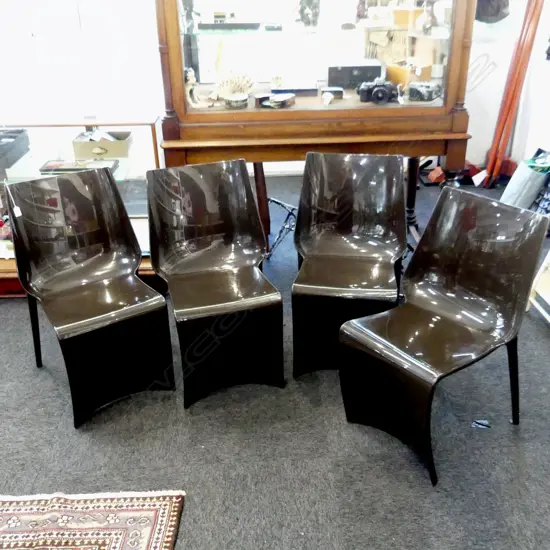 4 PEDRALI SMART 600 CHAIRS/ARCHIRIVOLTO DESIGN, IN BROWN PLASTIC