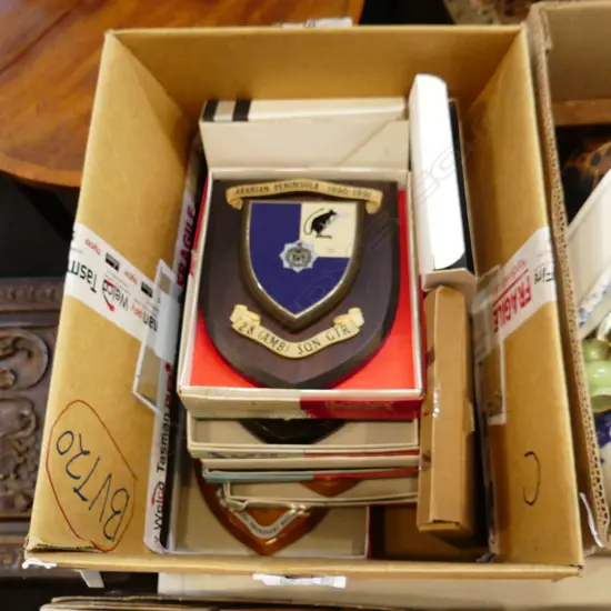 10 ASST. GURKHA RIFLES HERALDIC SHIELDS, ALL BOXED H.180mm