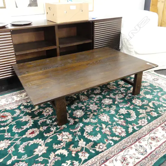 DARK WOODEN PLANK TOP COFFE TABLE 1500x1000x370mm