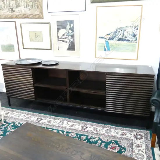 LG DARK WOOD ENTERTAINMENT CABINET, L. 2400MM