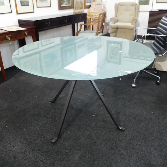 ROUND FROSTED GLASS TABLE DIA 1220MM