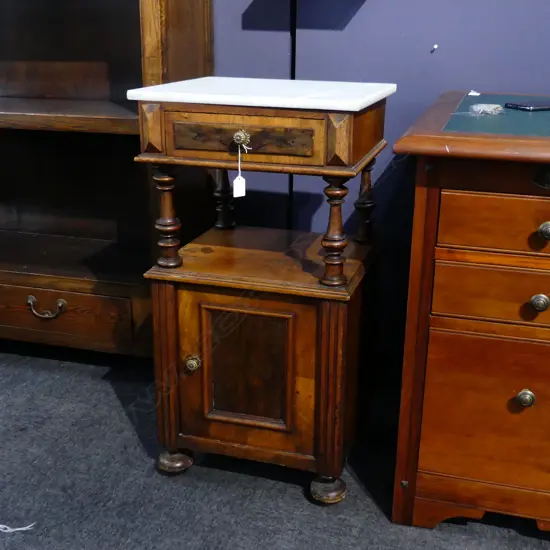 ANTIQUE MARBLE TOPPED CABINET 425x385x800mm