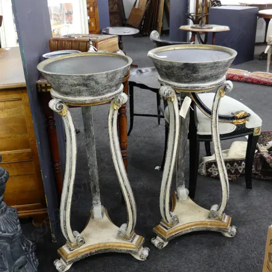 PR LG EUROPEAN STYLE PAINTED WOODEN PLANT STANDS H. 900, DIA 360MM