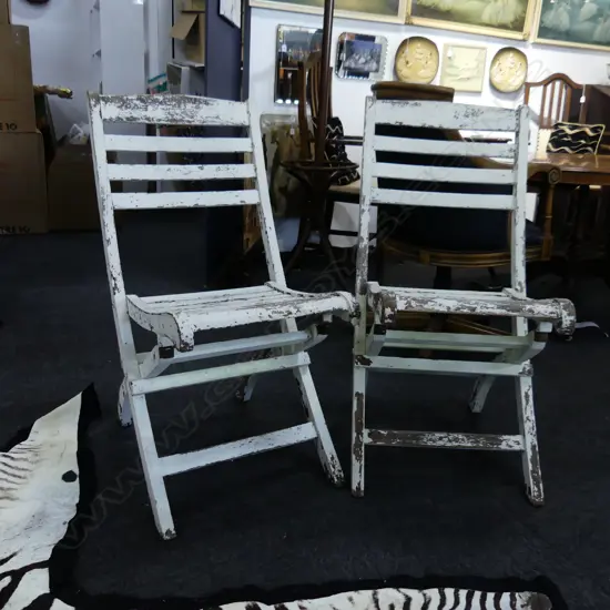 PR WHITE PAINTED FOLDING OUTDOOR CHAIRS