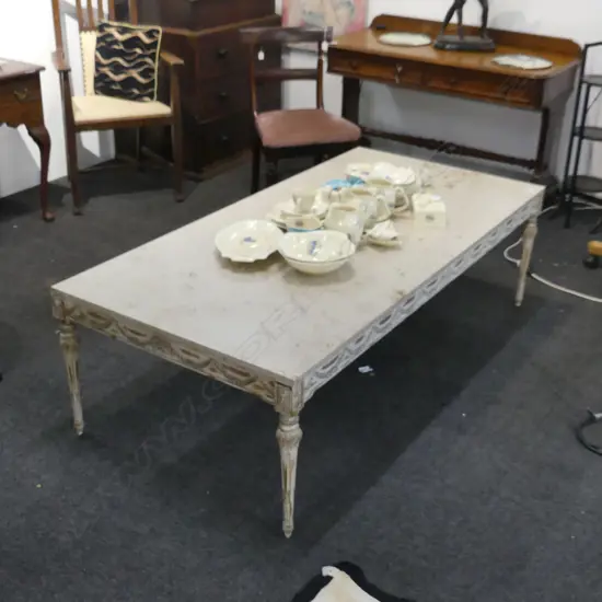 LG MARBLE TOP ITALIAN COFFEE TABLE 1670 X 820MM