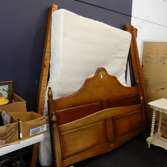 QUEENSIZE SLAT BED & ENDS INCLUDES MATTRESS