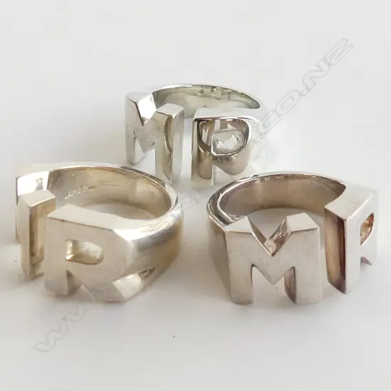 3 LG 'MR' STG SILVER DRESS RINGS  69.75 GMS