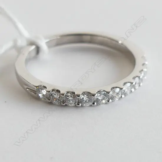 9CT WHITE GOLD & DIAMOND SET ETERNITY RING, 0.35CT 1.8GMS 