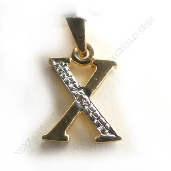 9CT YELLOW GOLD & DIAMOND 'X' PENDANT 0.5GMS
