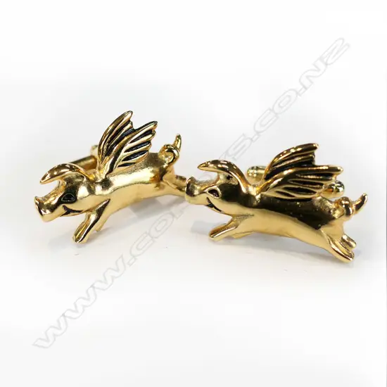 PR GP FLYING PIG CUFFLINKS