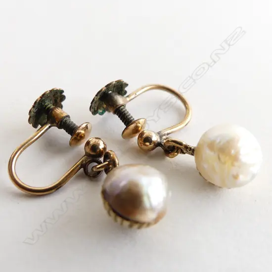 ROLLED GOLD & PEARL EARRINGS VAL