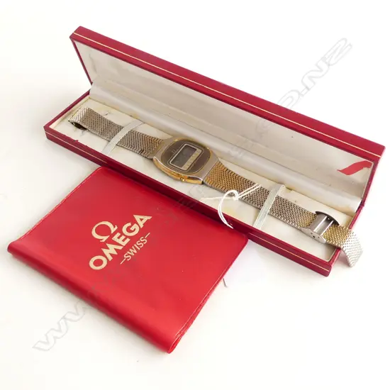 RARE EARLY OMEGA LED WATCH WITH PAPERS /. BOOKLET .- IN WORKING ORDER