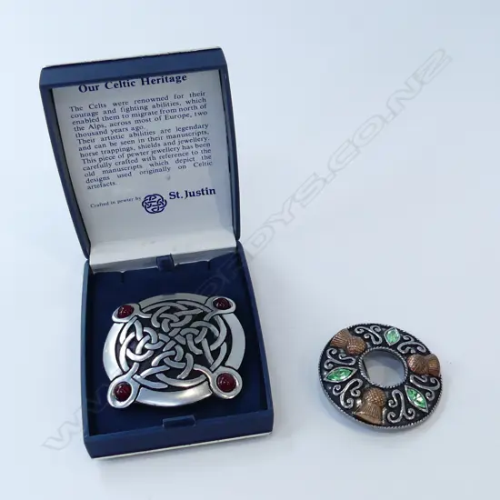 2 CELTIC BROOCHES 