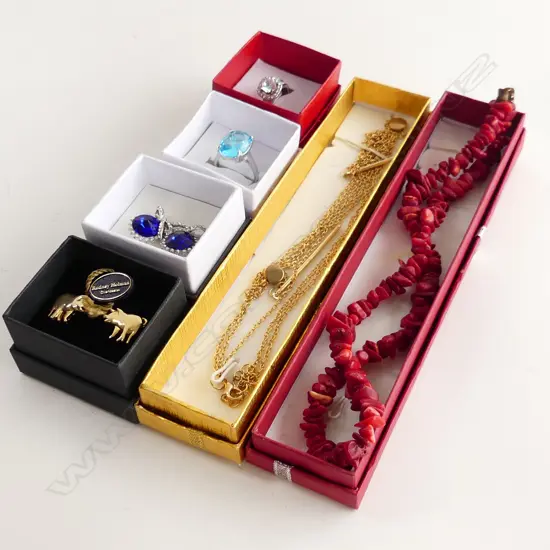 ASSORT. OF COSTUME JEWELLERY & RED CORAL NECKLACE G/P CHAIN