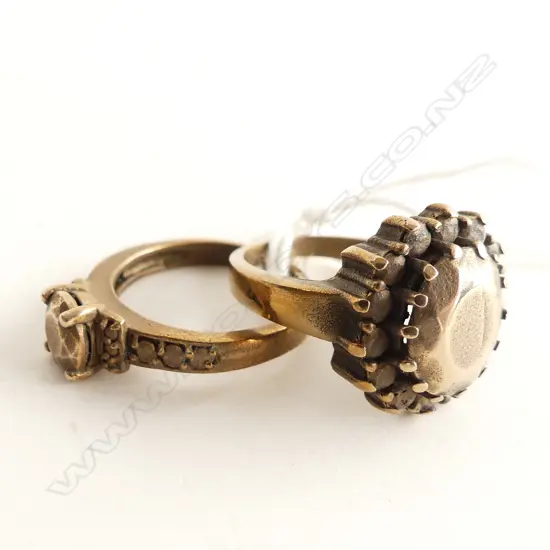 2 BRONZE RINGS  BY KIM BRICE, 2017